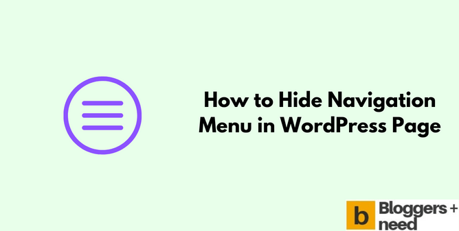 How to hide navigation menu in wordpress page