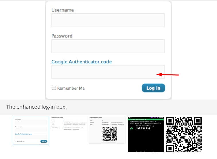 2-factor showing the second screen to enter the code from Google authenticator app from mobile
