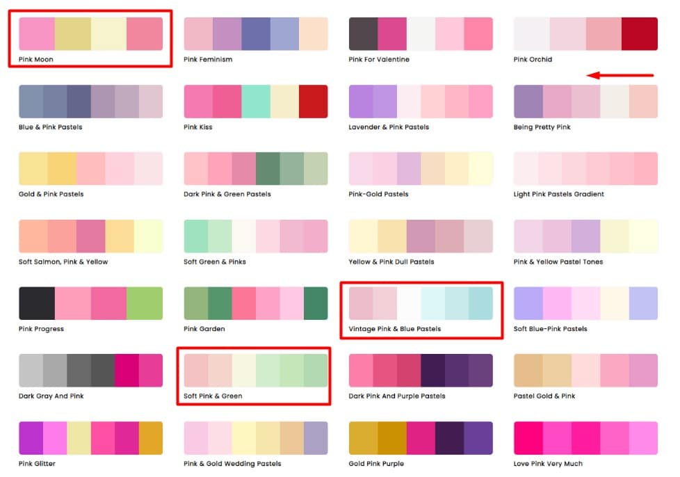 color themes for website