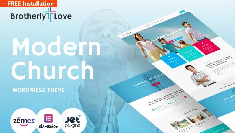 Brotherly love modern church wordpress theme