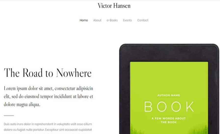 Ebook author wordpress theme