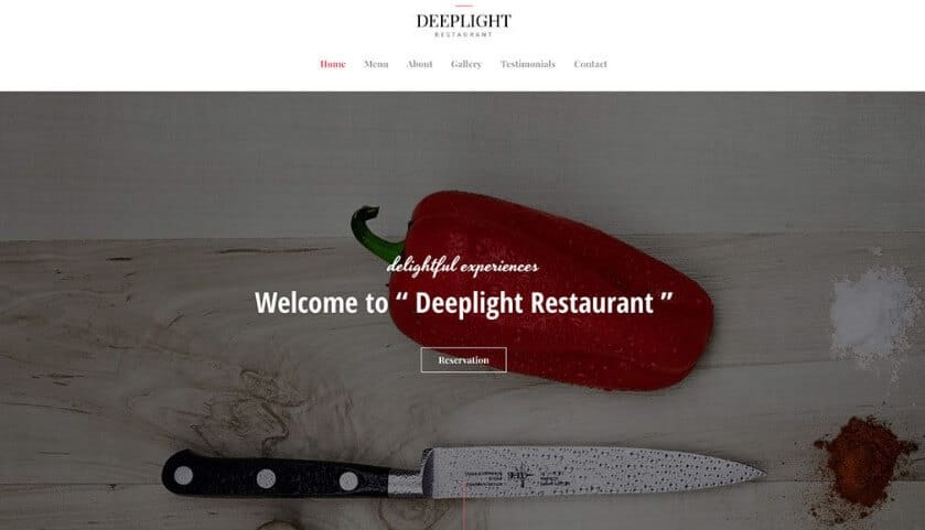 Deeplight Restaurant WordPress Theme