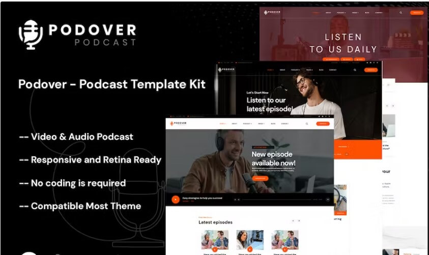 Podover Kit Podcast WordPress Theme