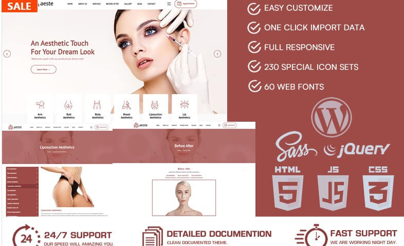 Aeste plastic surgery wordpress theme