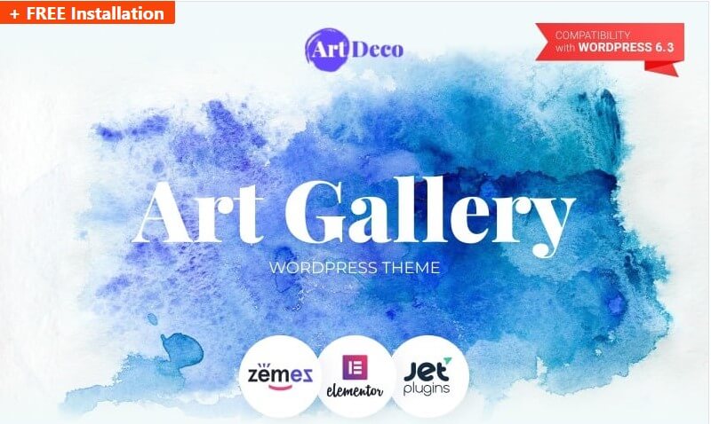 Art gallery wordpress theme