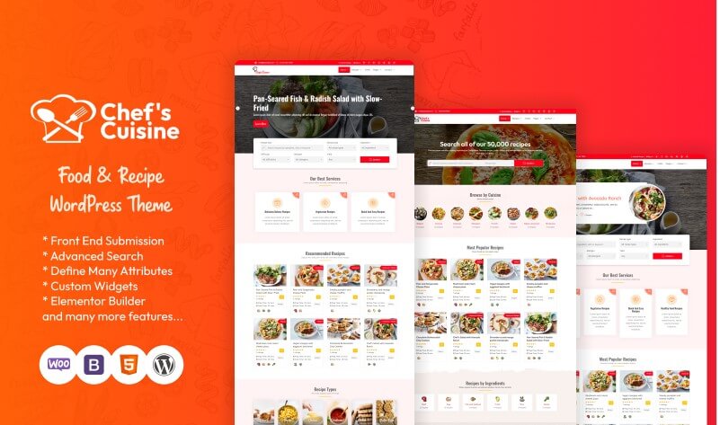 Chefs cuisine - responsive recipe wordpress theme