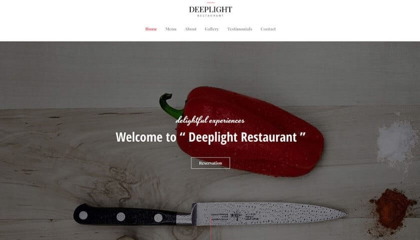 Deeplight restaurant wordpress theme