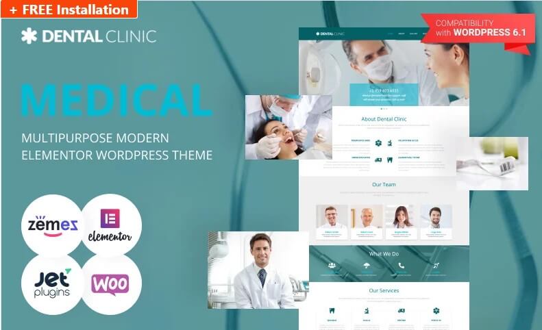 Dental - medical multipurpose modern wordpress elementor theme