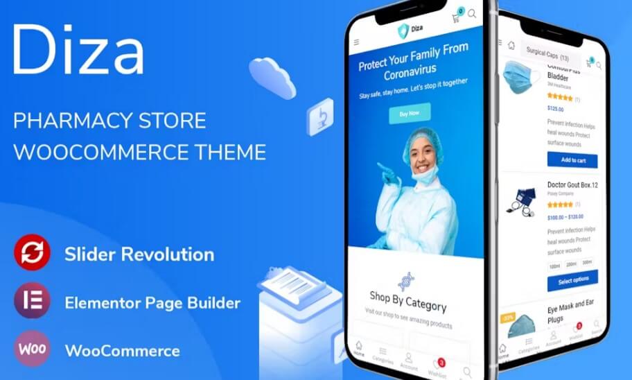 Diza - pharmacy store elementor woocommerce theme