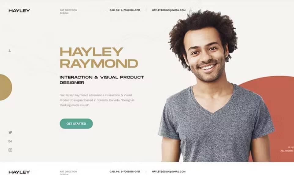 Hayley - personal cv resume wordpress theme