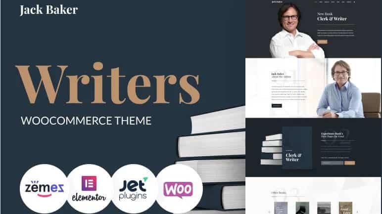 Jack baker writer responsive wordpress theme