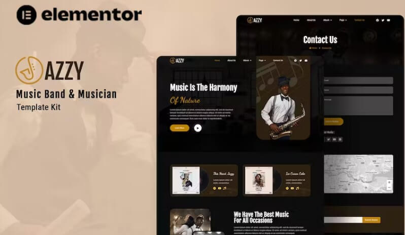 Jazzy  musician band wordpress theme