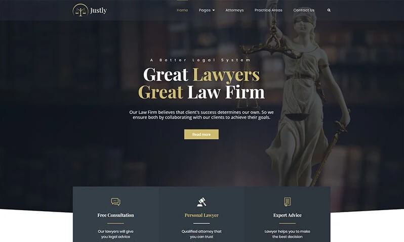 Justly - Lawyer and Attorney WordPress Theme