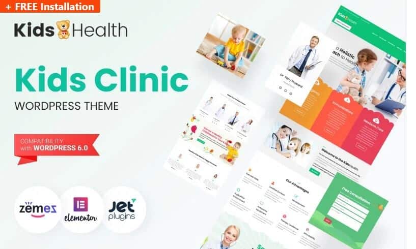 Kidshealth - kids clinic wordpress theme