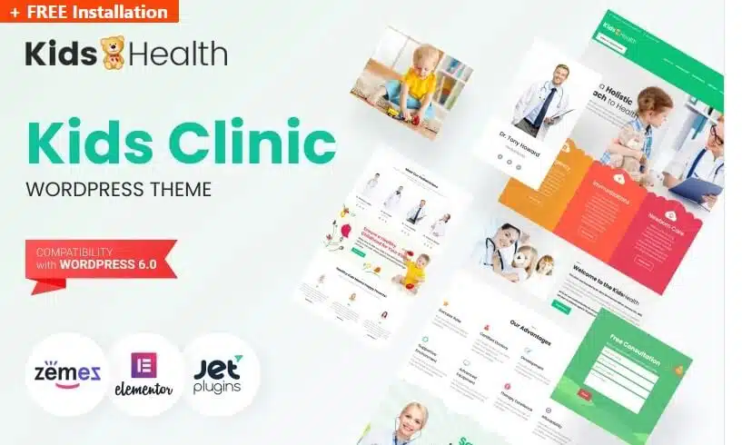 Kidshealth - kids clinic wordpress theme