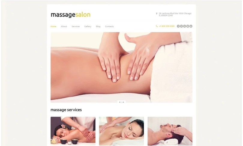 Massage salon responsive wordpress theme