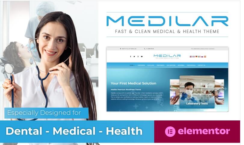 Medilar - Fast & Clean Medical  Health Clinic Wordpress Theme