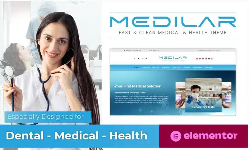 Medilar - fast & clean medical  health clinic wordpress theme
