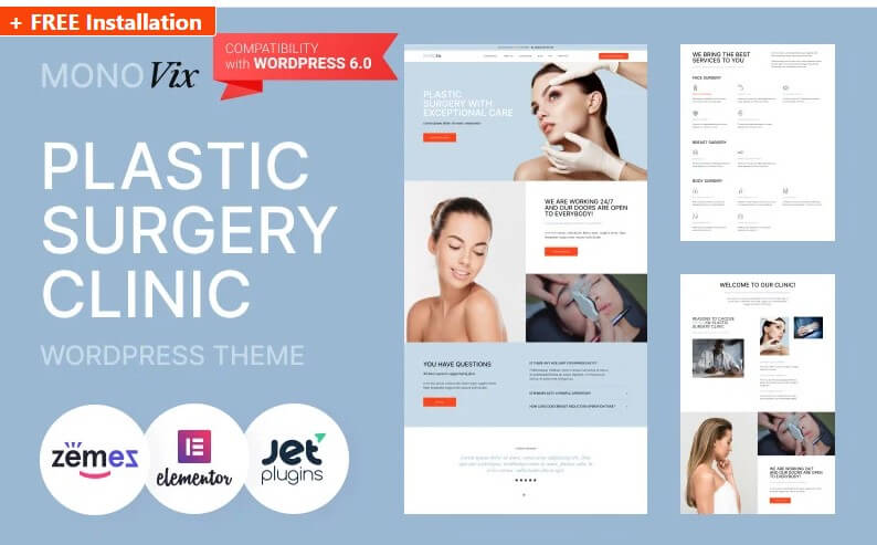 Monovix - plastic surgery clinic wp theme