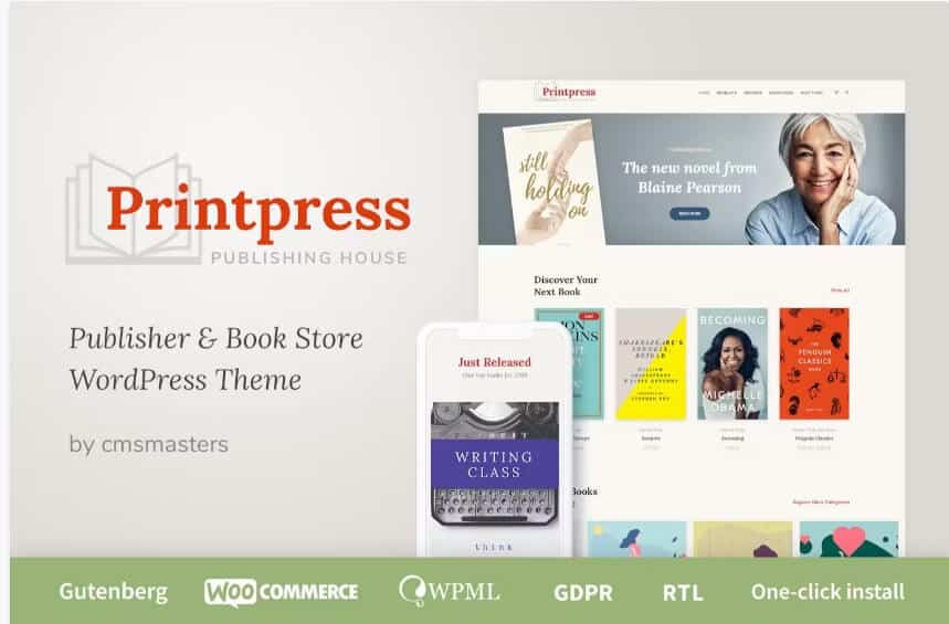 Printpress - book publishing wordpress theme