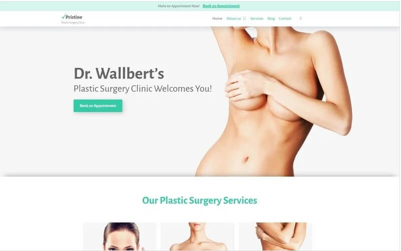 Pristine - plastic surgery wordpress theme