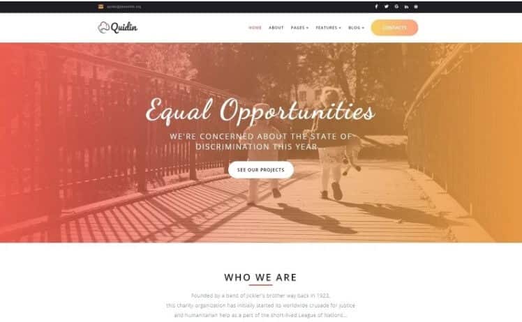 Quidin non profit fully responsive wordpress theme