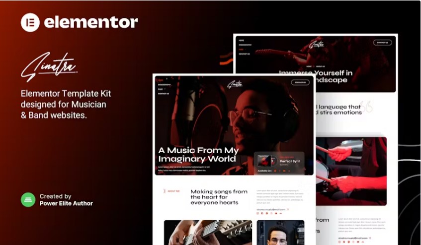 Sinatara  musician & band elementor theme