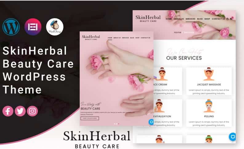 Skinherbal beauty care wordpress theme