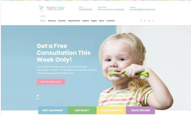 Tooth fairy - pediatric dentistry wordpress theme