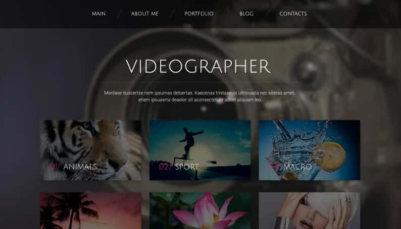 Videographer 02 wordpress theme