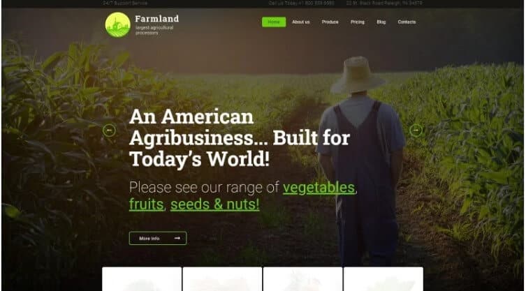 Farmland - Agriculture  Farming WordPress Theme