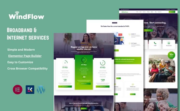WindFlow - BroadBand  Internet Services WordPress Theme