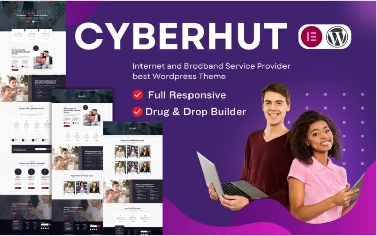 Cyberhut internet service provider wordpress theme