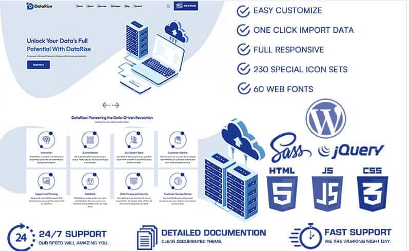 Datarise - saas wordpress theme