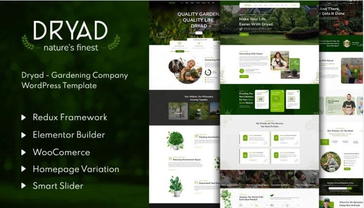 Dryad - gardening company wordpress theme