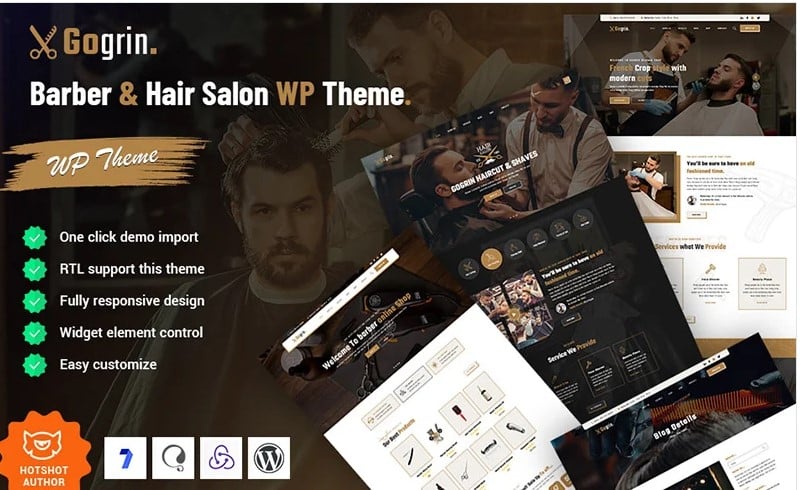 Gogrin - barber wp theme