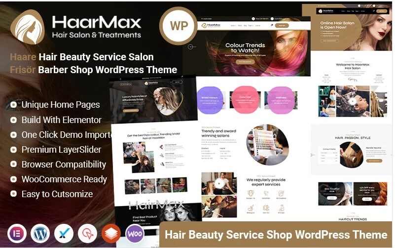 Haarmax - hair beauty salon hairdresser barber shop wordpress theme