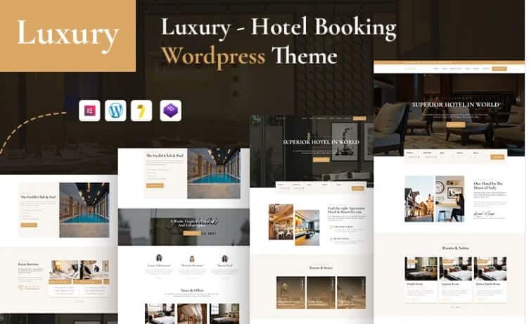 Luxury hotel booking wordpress theme.