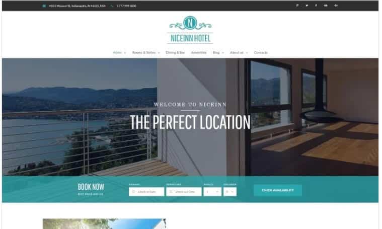 Niceinn - small hotel responsive wordpress theme