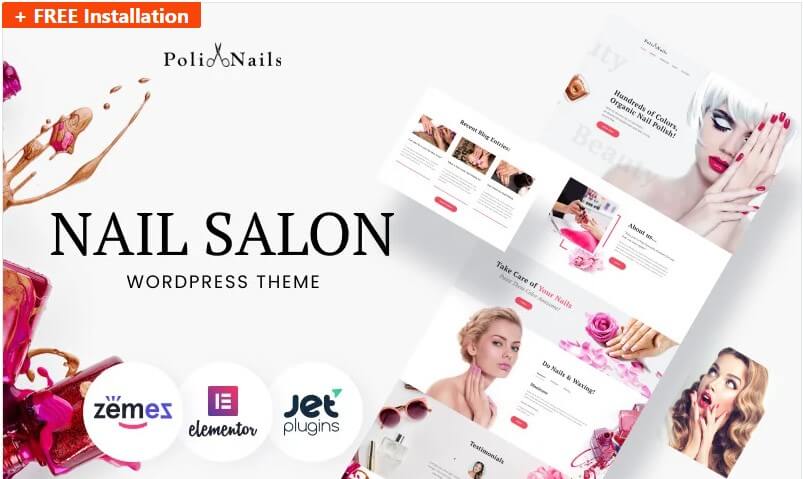 Poli nails nail salon wp themes