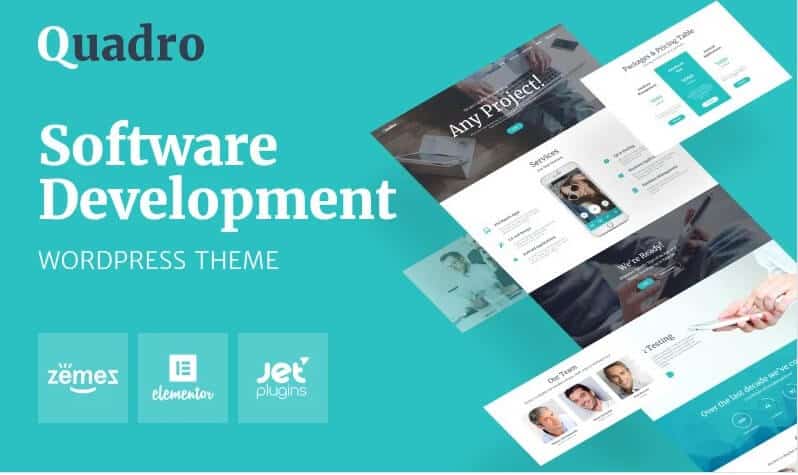 Quadro - software company wordpress theme