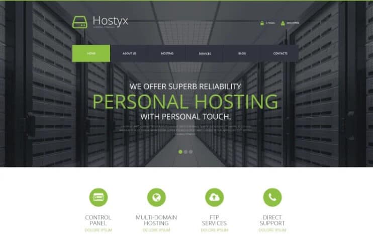 Reliable hosting company wordpress theme