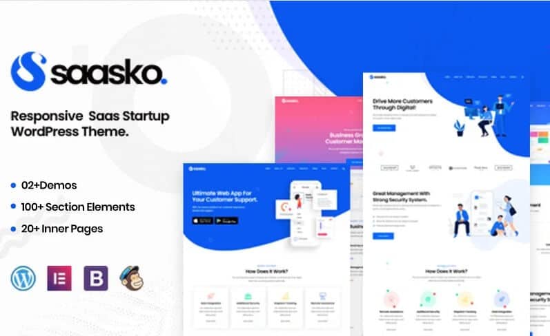 Saasko - saas startup wordpress theme