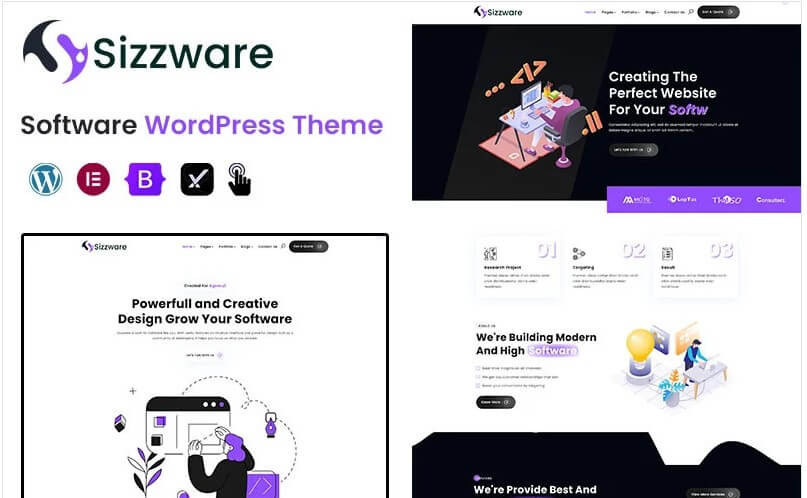 Sizzware - software wordpress theme