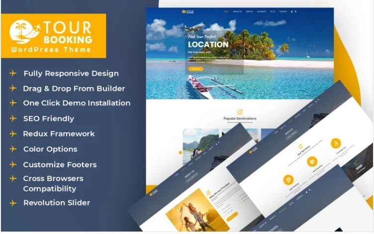 Tour booking wordpress theme