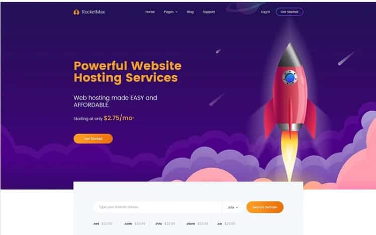 Turbolink web hosting and internet company wordpress theme