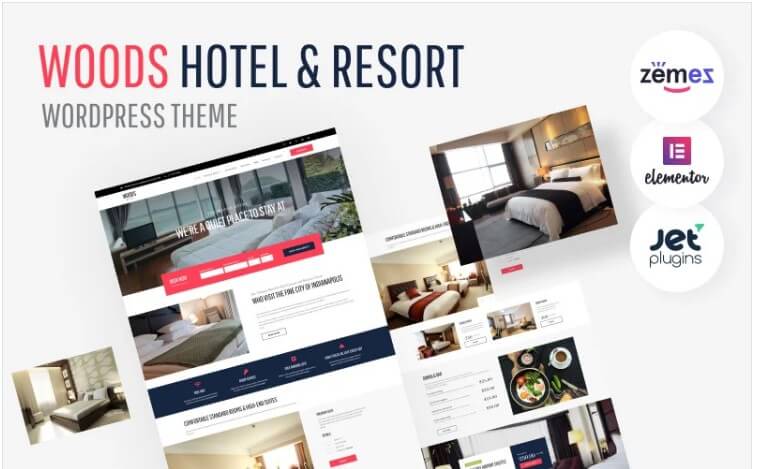 Woods hotel resort wordpress theme