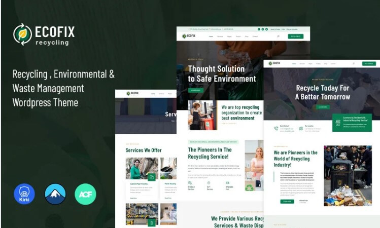 Ecofix - recycling services & waste management wordpress theme