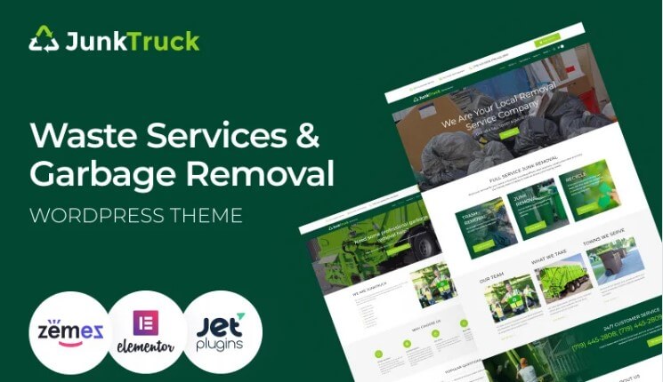 Junktruck - waste services & garbage removal wordpress theme