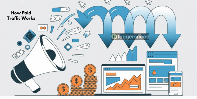 Paid ads traffic illustration